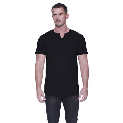 STAR TEE Men's Cotton/Modal Slit V-Neck