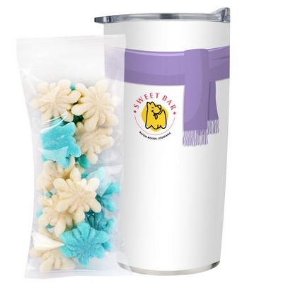 Promo Revolution - 20 Oz. Straight Tumbler Gift Set w/ Gummy Snowflakes