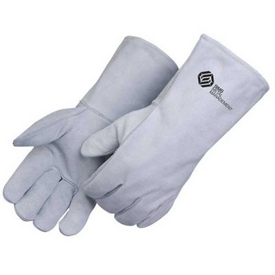 Gray Leather Welder Gloves w/Kevlar® Sewn