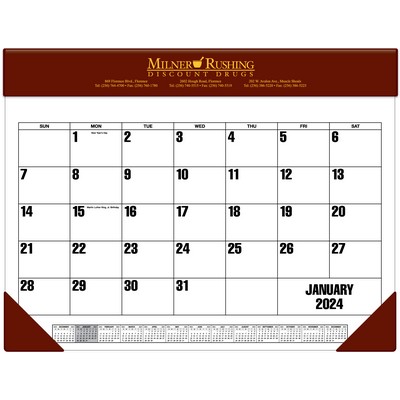 Solid Blue/Solid Black Vinyl Calendar Pad