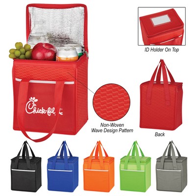 Non-woven Wave Design Kooler Lunch Bag