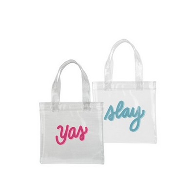 Continued Itty Bitty Clear/Grid Vinyl Tote