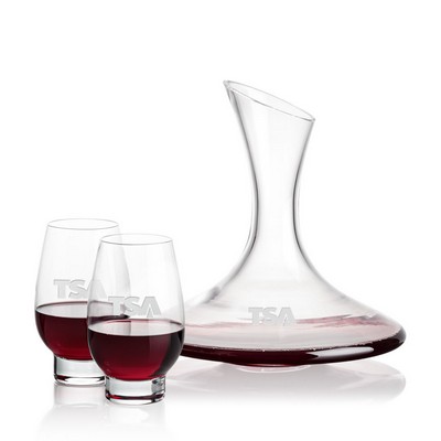 Madagascar Carafe & 2 Glenarden Stemless Wine