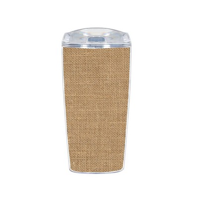 14 Oz. Double Wall Plastic Tumbler w/Burlap Insert