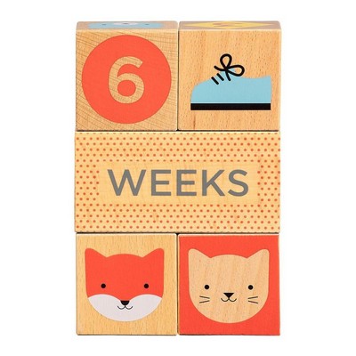 Wooden Milestone Baby Blocks