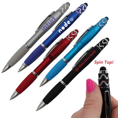 Halcyon® Silhouette Spin Top Pen w/Stylus