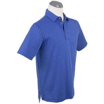 Performance Tonal Geo Nautical Print Polo