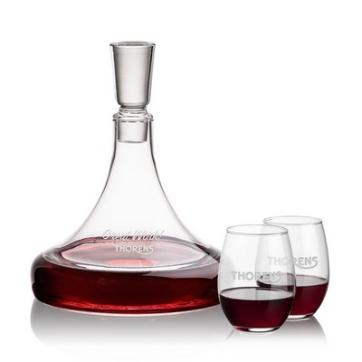 Ashby Decanter & 2 Stanford Stemless Wine